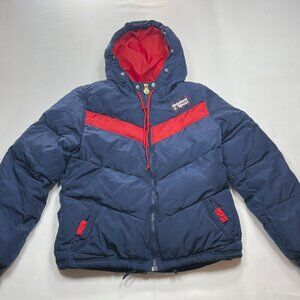 Adidas Original Sport Retro Puffer Jacket - Navy & Red - Women’s Size M